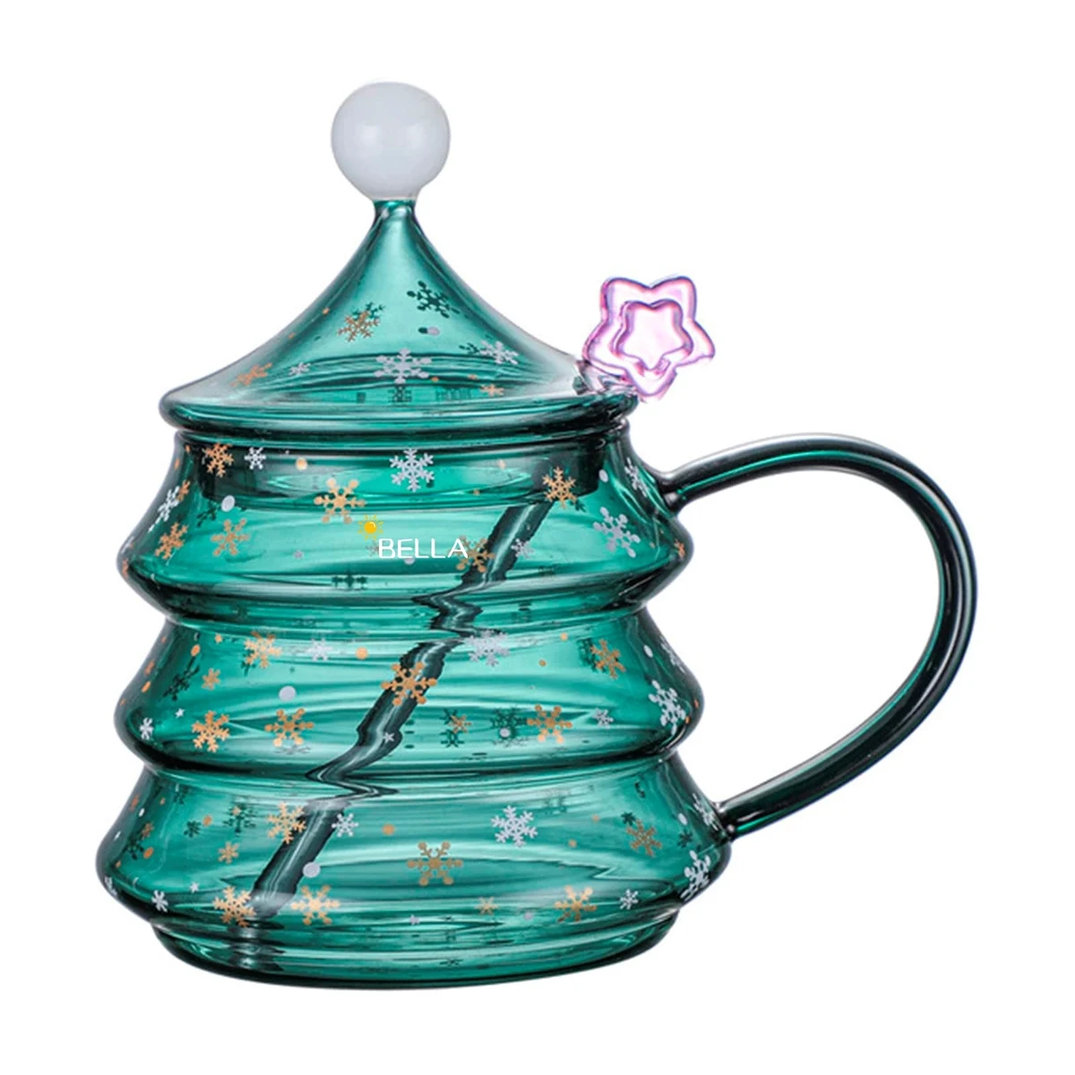Christmas Tree Glass Coffee Mug 1