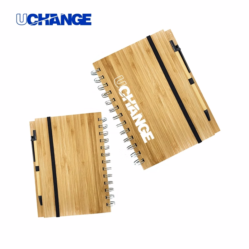 A5 Eco-Friendly Bamboo Notebook With Spiral Binding & Pen