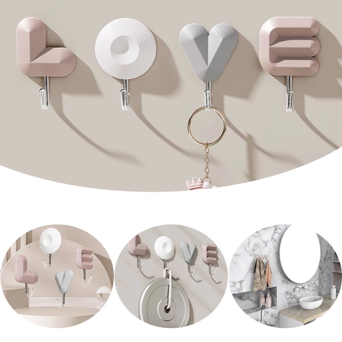Plastic Love Letter Adhesive Hook 1