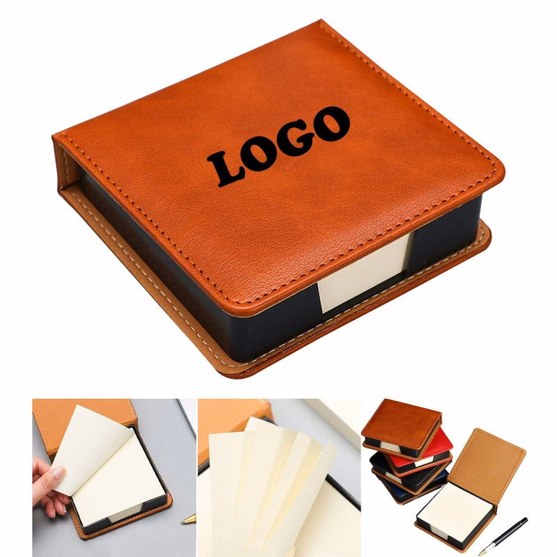 Premium Leather-Bound Sticky Note Box