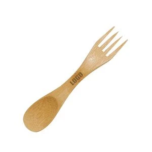 Mini Bamboo Spork Spoon Fork 1