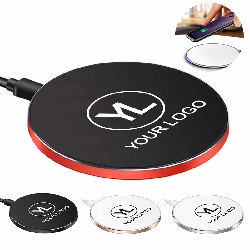 Round Brushed Metal 10W Wireless Charger