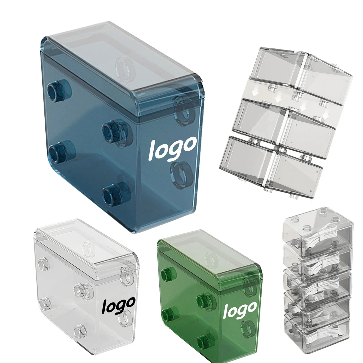 MOQ 10 Combinable Transparent Data Cable Storage Box 1