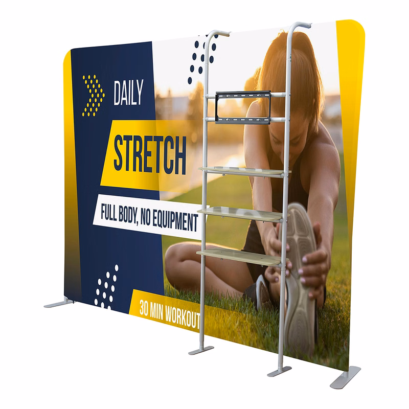 Straight Display W/Shelf & TV Bracket - 116"w x 89"h - One Side Imprint