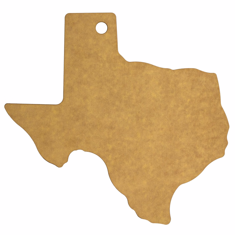 Vellum™ Texas Shaped Wood Paper Composite Serving and Cutting Board, Dishwasher Safe