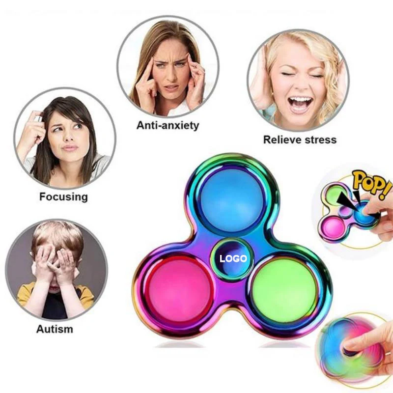 Three Bubbles Push Pop Rotatable Fidget Spinner Toy 1