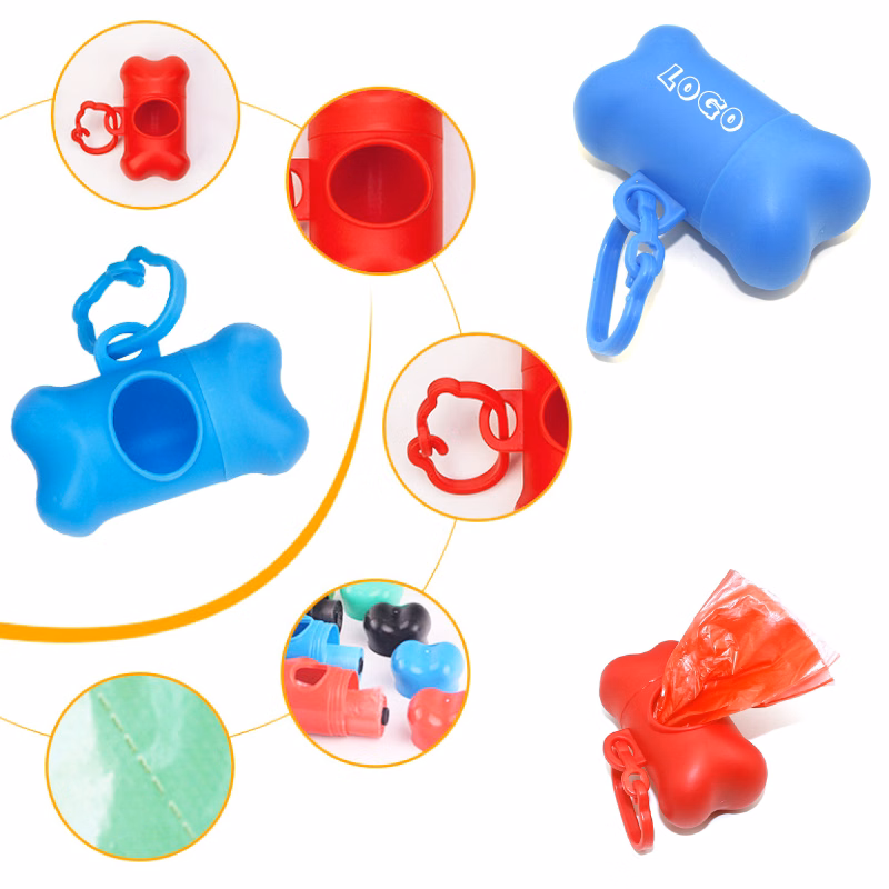 Disposable Pet Waste Bag w/ Bone Shaped Case