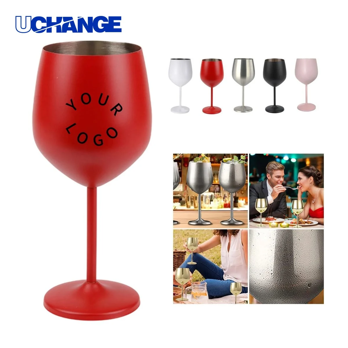 18oz Single Layer Stainless Steel Wine Goblet 1