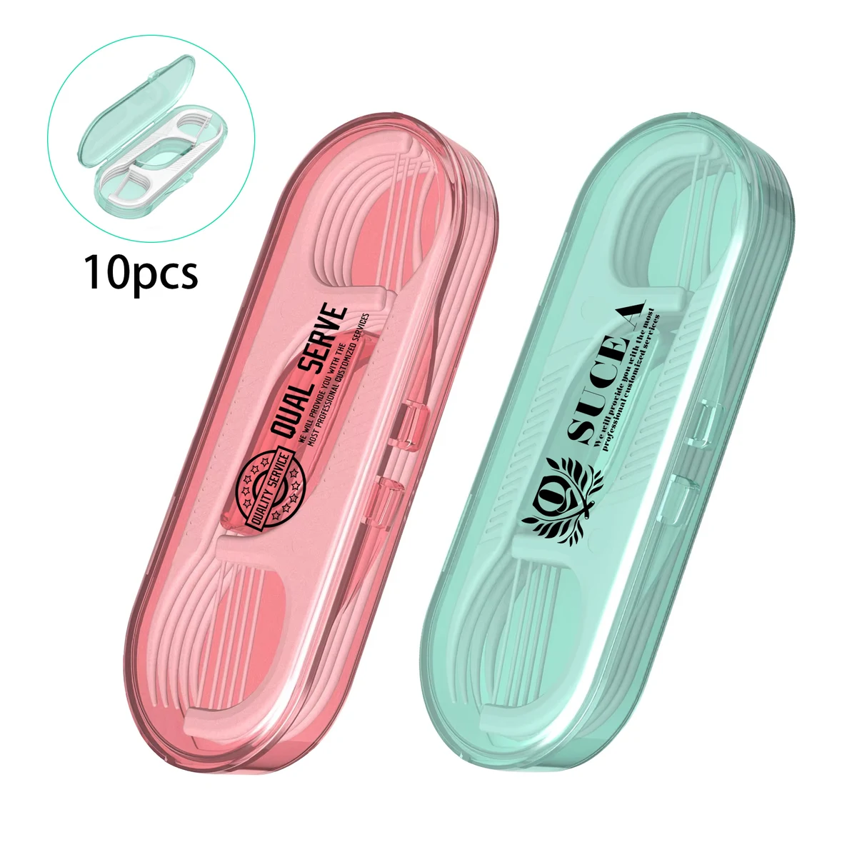 Disposible Mini 10 Pack Dental Floss Case 1