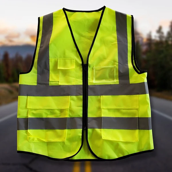 5 Pockets Polyester High Visibility Safety Reflective Vest 1