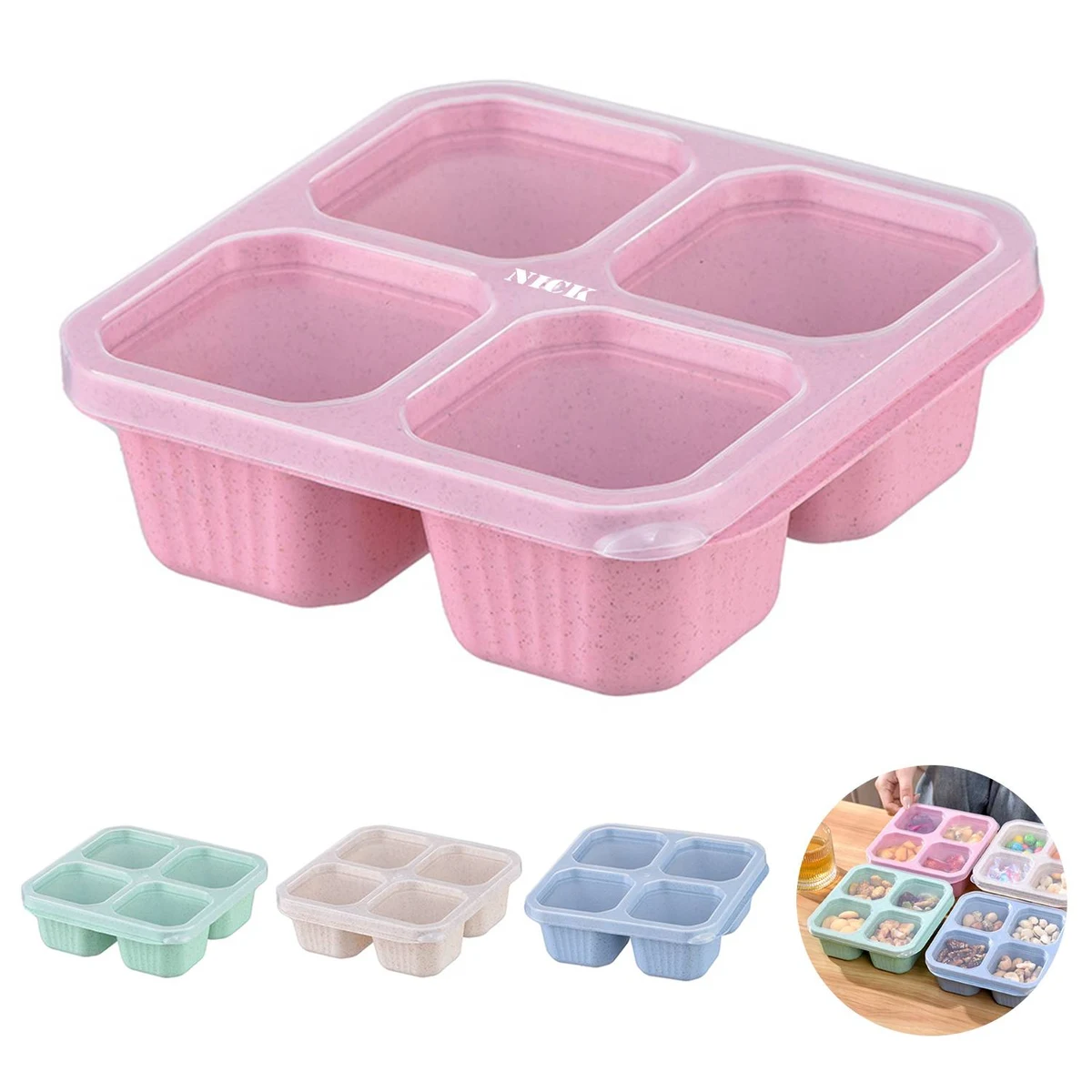 Four grid wheat straw lunch box 1