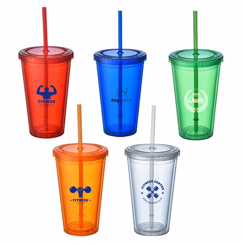 16oz Cup w/Straw