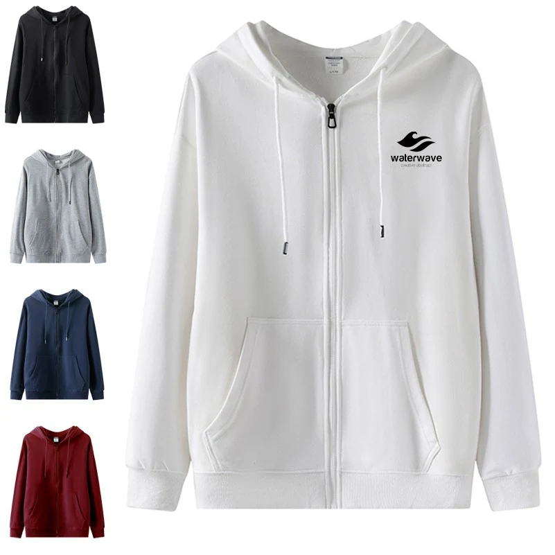 Cotton Terry Sports Zipper Hoodie Unisex, custom hoodie or sweatshirt with logo imprint 1