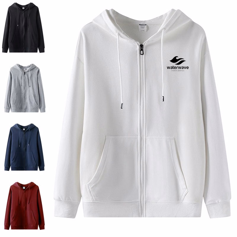 Cotton Terry Sports Zipper Hoodie Unisex