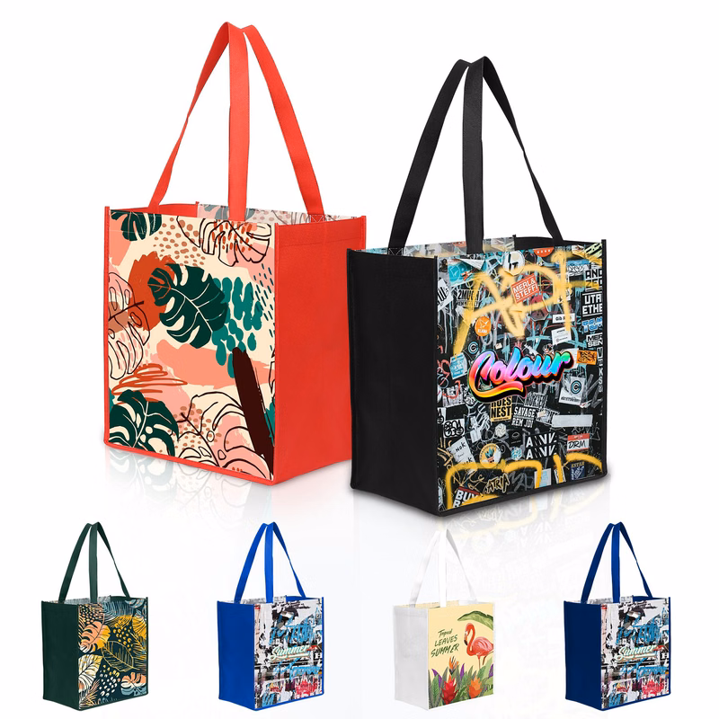 Laminated Non-Woven Tote Bag(12" X 13" X 8")