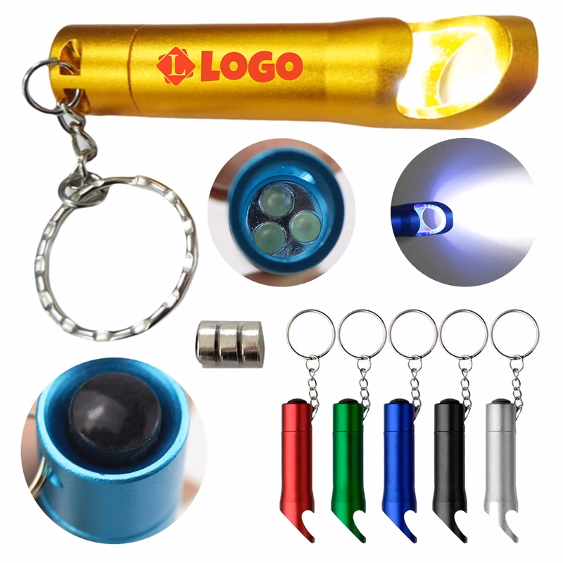 Aluminum Flashlight Bottle Opener Key Chain