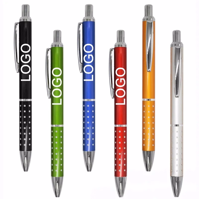 Bling ballpoint pen with aluminium grip