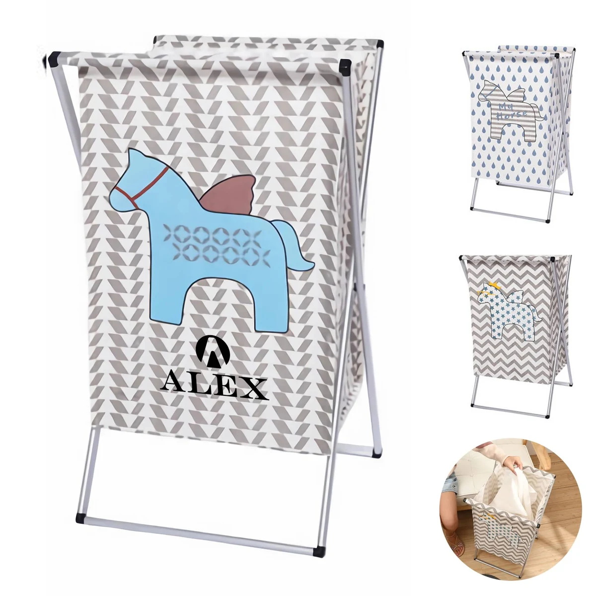 Metal Stand Laundry Basket Rectangular 1