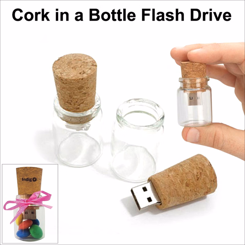 Cork in a Bottle Flash Drive / USB - 128MB