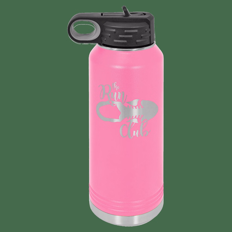 32 oz. Pink Powder Coated Laser Engraved Polar Camel Water Bottles