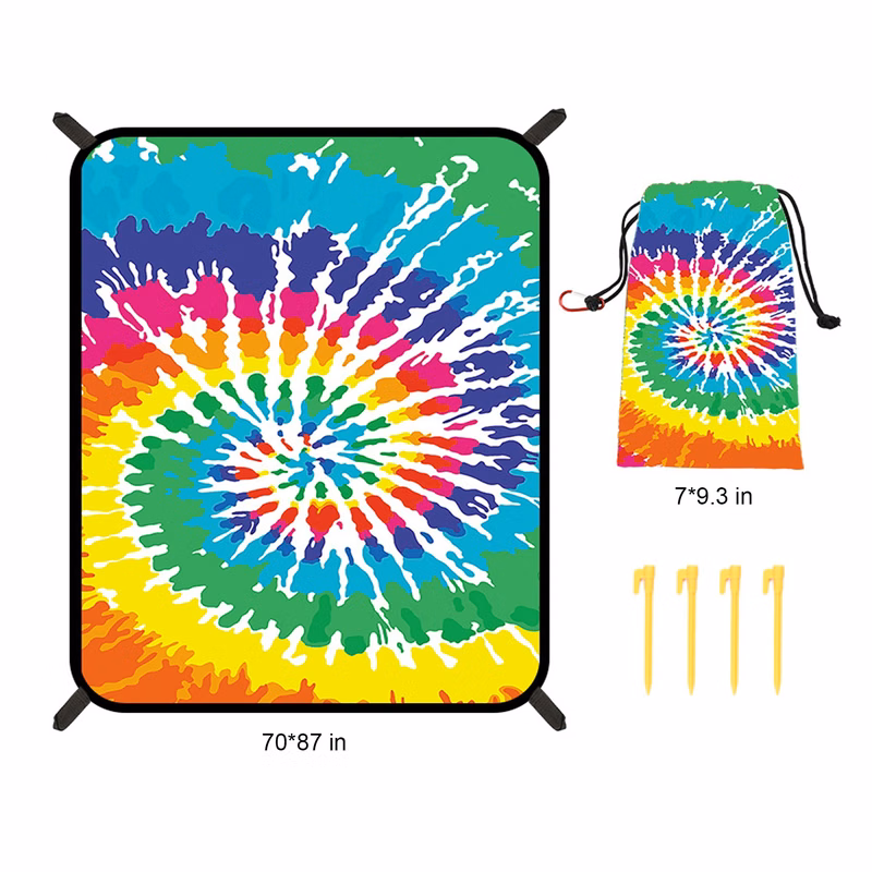 Custom Microfiber Beach Picnic Mat With Storage Pouch