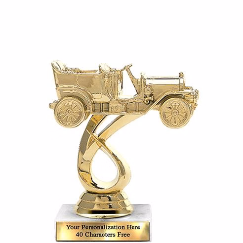 Trophy: 7", 2x3 white marble base, Antique Car Gol