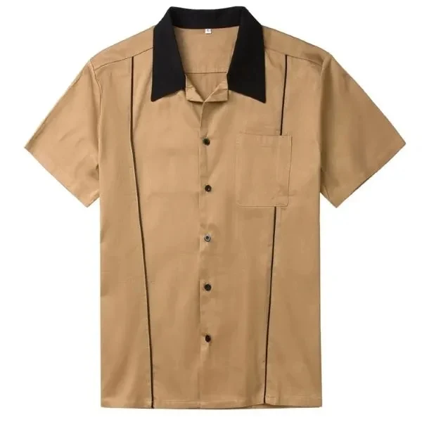 Men's Custom Cotton Bowling Shirt 1