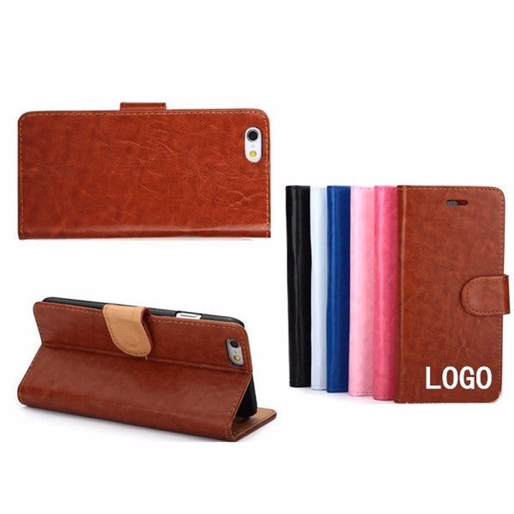 PU Leather Wallet Case Cover & Card Holder for Phones
