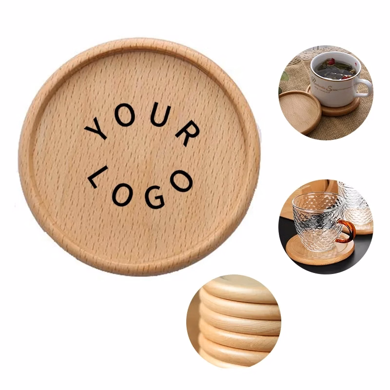 Natural Beech Wood Coaster with Smooth Glossy Finish