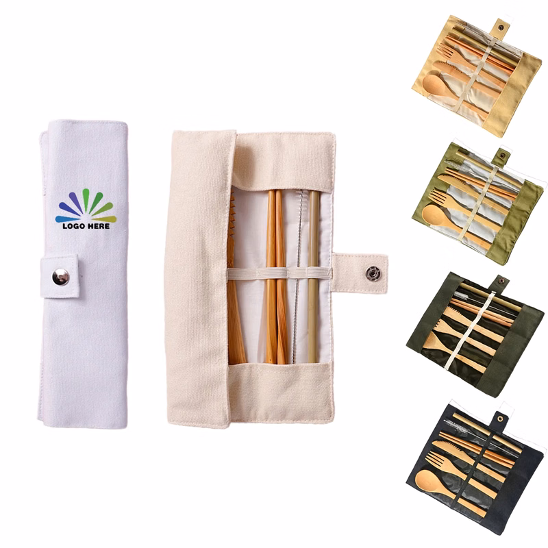 7-Piece Bamboo Travel Utensil Set