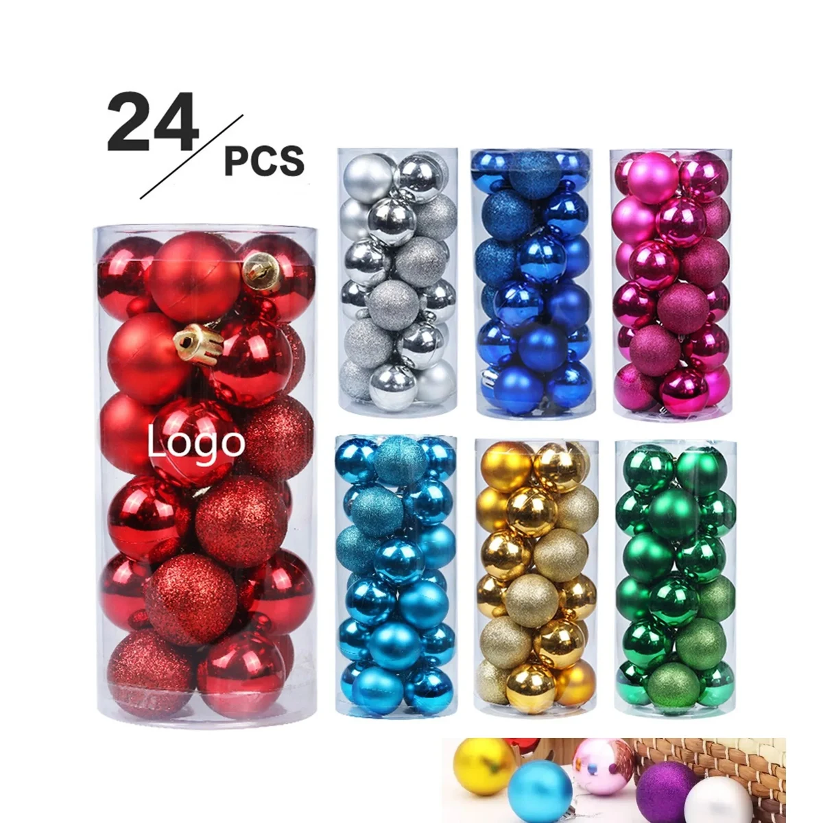 24pcs Christmas Ball Ornaments Set 1
