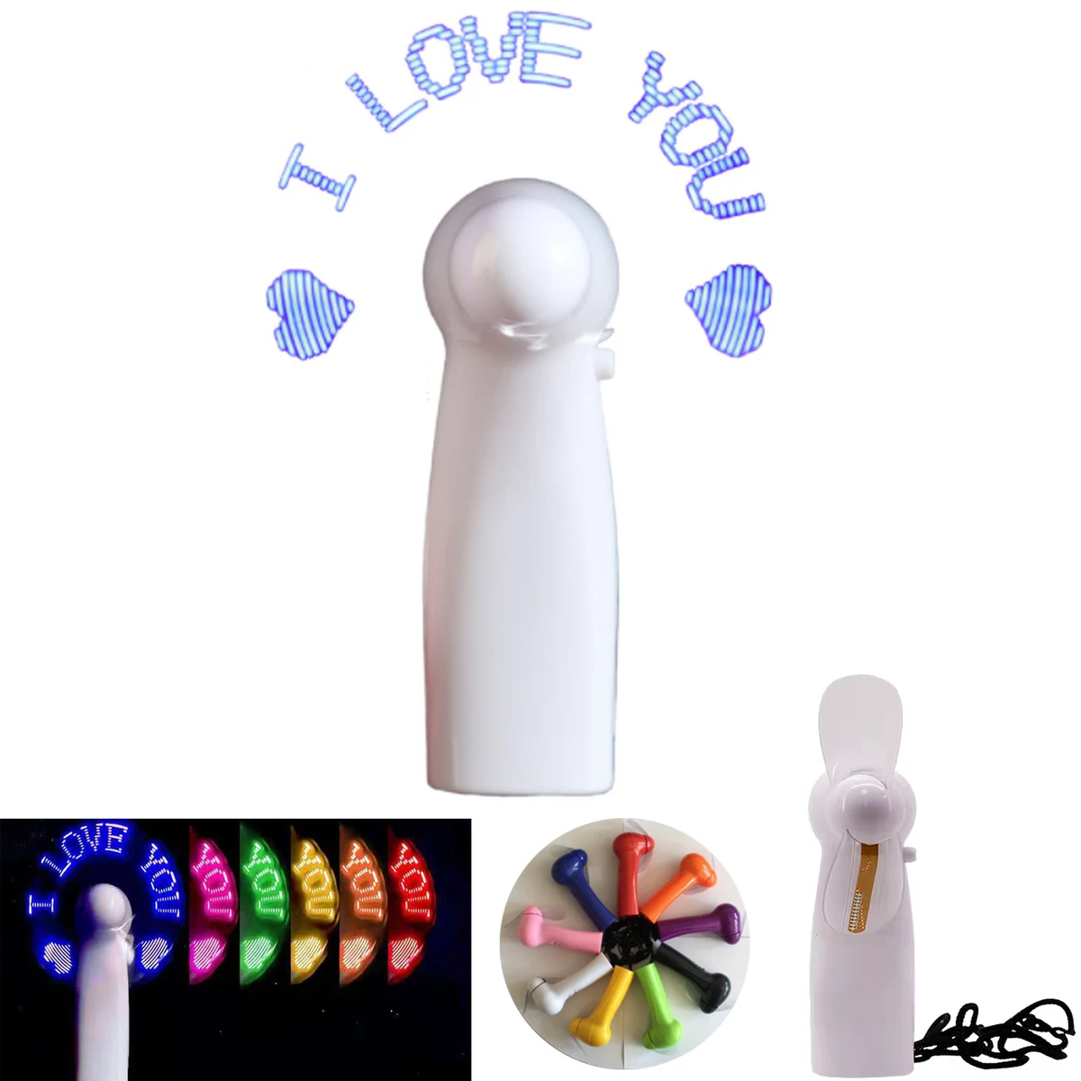Handheld LED Light Up Fan With Font 1