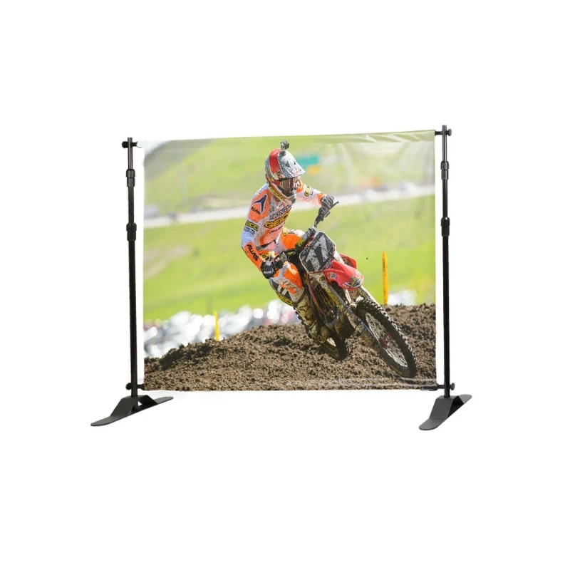 Size Me™, 96" x 48" Vinyl, Single-Sided Telescopic Backdrop Banner 1
