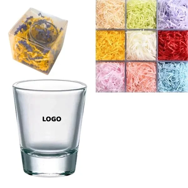 Shot Glass 50 mL with Folding Box and Raffia Fill 1