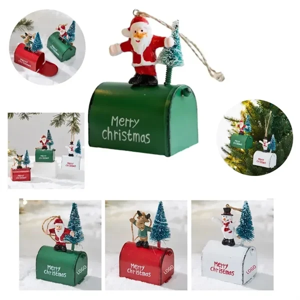 Custom 2.56 Inch Metal Mailbox Christmas Tree Ornament — Festive Holiday Decor 1