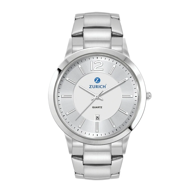 Watch Creations 43MM, 3 HAND WITH DATE, 2 TONE STAINLESS STEEL CASE, MATTE SILVER DIAL, WRAPPED EDGE STEEL BAND 1
