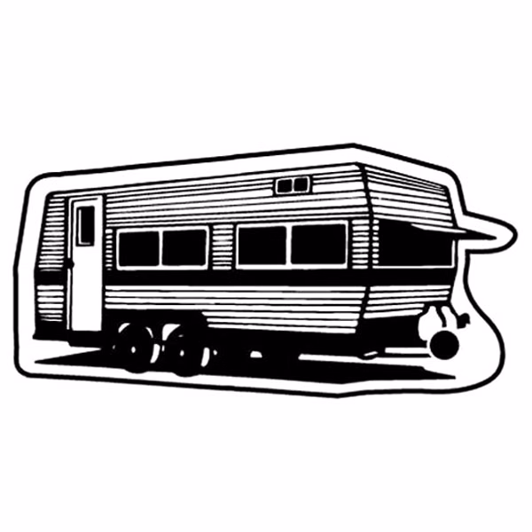 Mobile Home w/Rear Door Key Tag - Spot Color