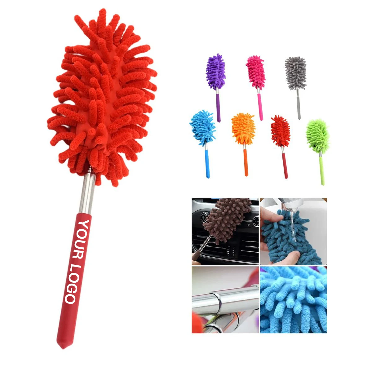Adjustable Pole Duster with Washable Microfiber Head 1