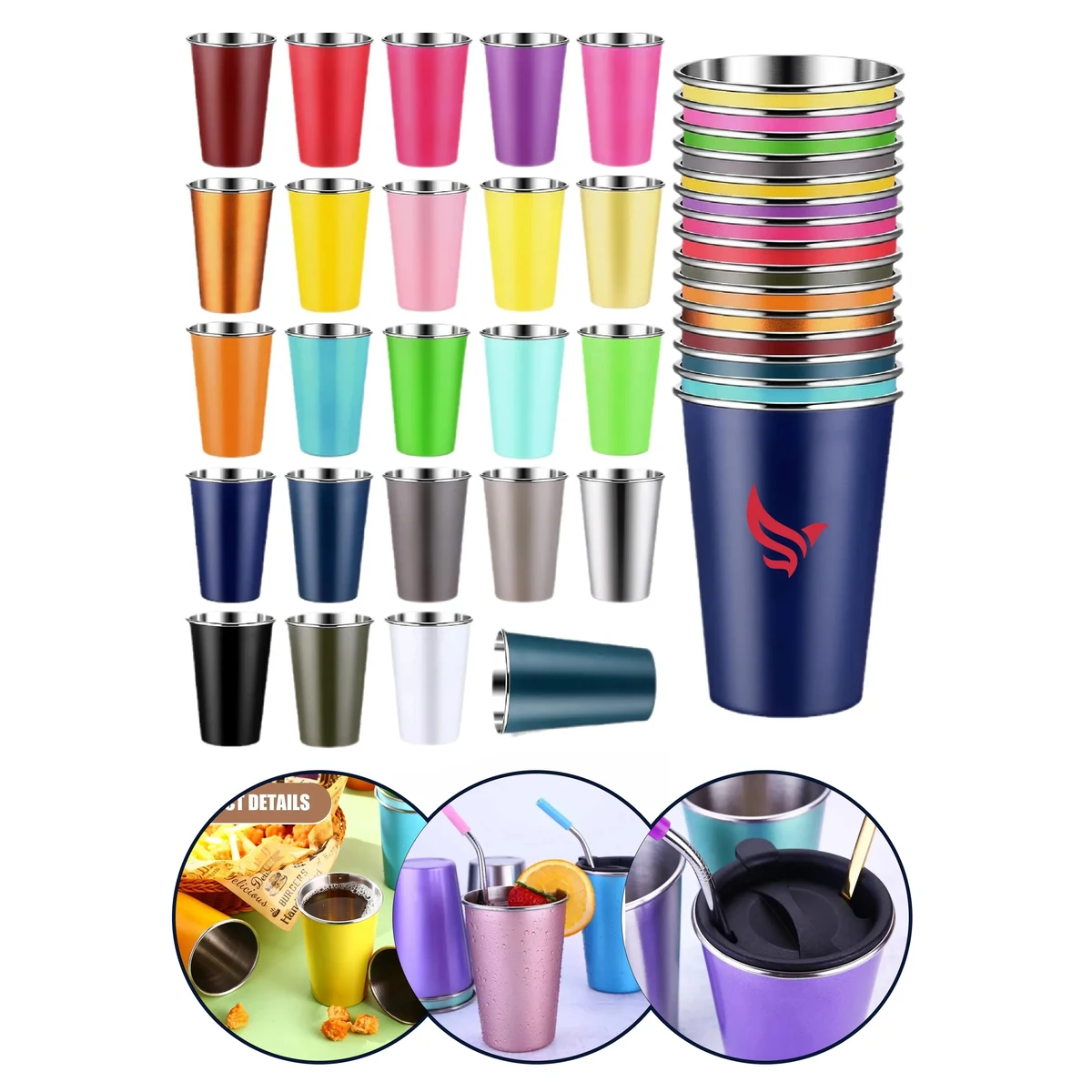 Stackable Stainless Steel Drinking Cups 1