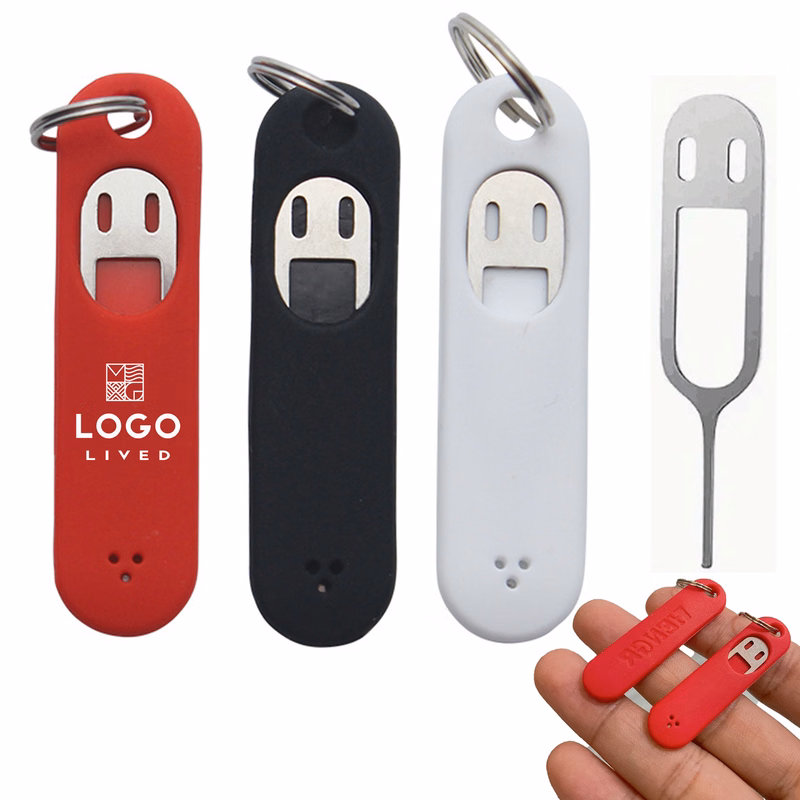 Silicone Keychain with SIM Card Eject Pin