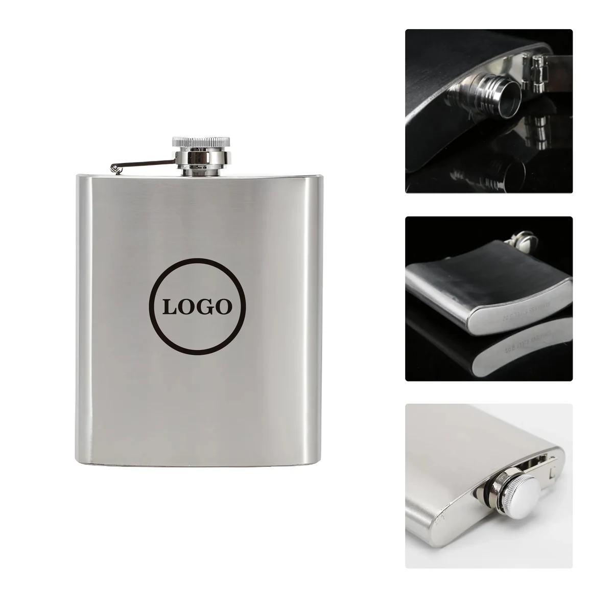 Portable Stainless Steel Flask, custom water bottle with logo imprint 1