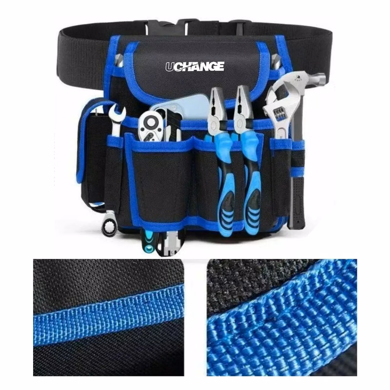 Durable Multi-Pocket Work Belt Tool Pouch Waist Bag