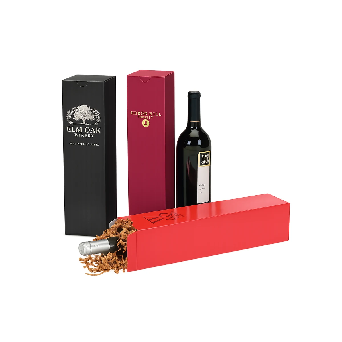 Gloss Colored One Piece Folding Wine Box 1