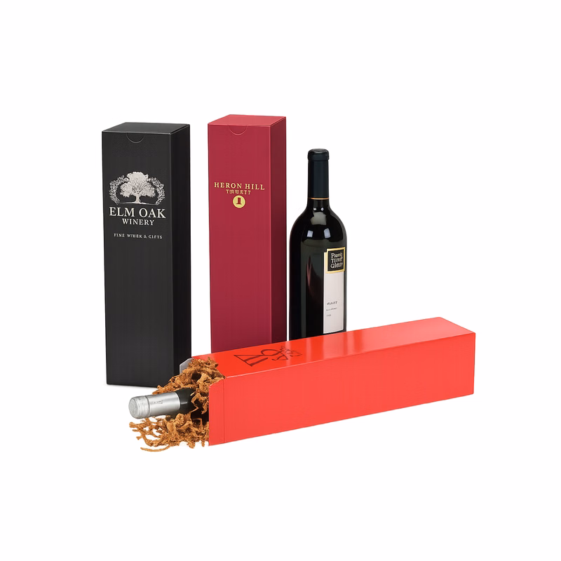 Gloss Colored One Piece Folding Wine Box