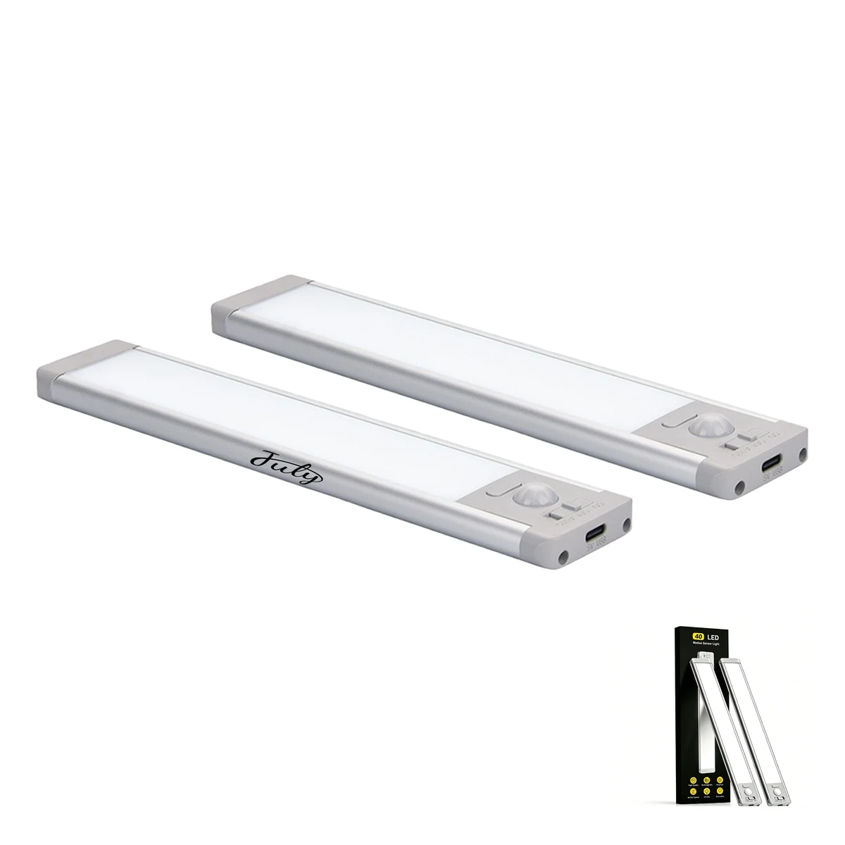 2 Pack Ultra-Thin Motion Sensor LED Lamp, Magnetic Dimmable 1