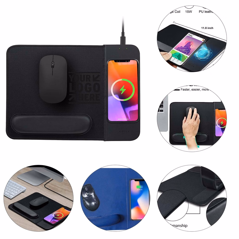 15W Wireless Charging Mouse Pad with Wrist Support