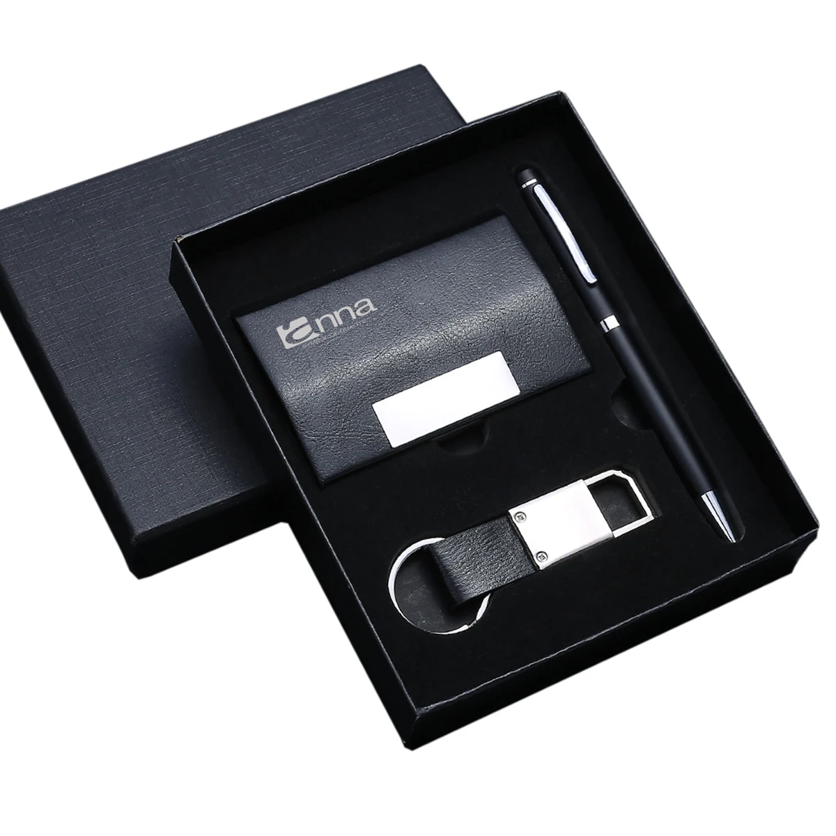 Business Card Holder Keychain Pen Gift Set 1