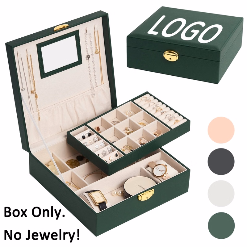 Custom 2-Layer Jewelry Organizer Box with Mirror & Lock