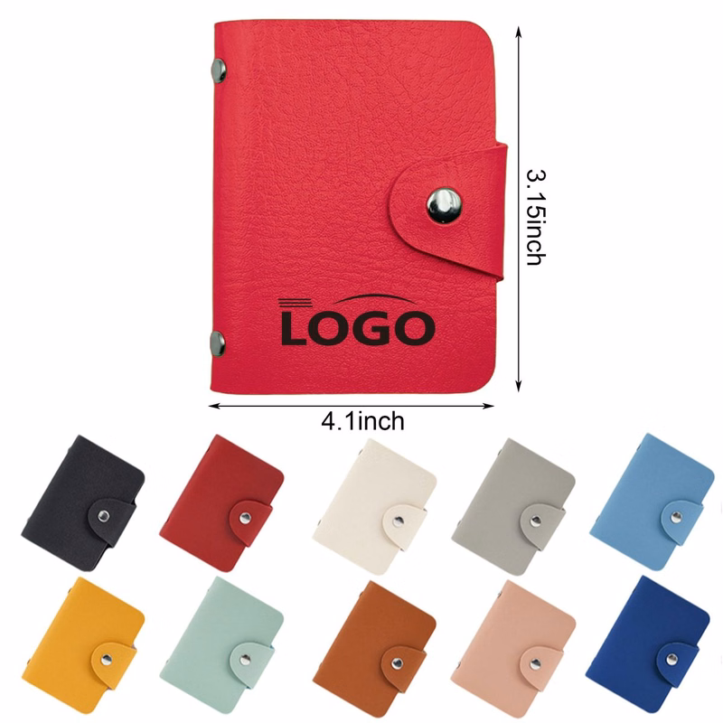 Slim Leather Card Holder With 24 Slots