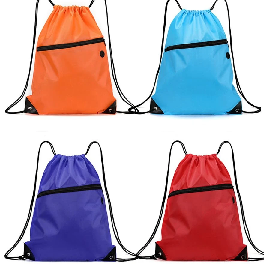 Zipper Pocket Drawstring Sack Backpack 1